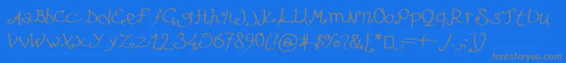 フォントLefuturattendra – 青い背景に灰色の文字