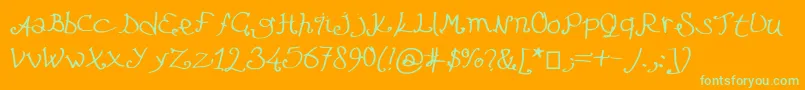 Lefuturattendra Font – Green Fonts on Orange Background