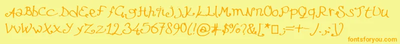 Шрифт Lefuturattendra – оранжевые шрифты на жёлтом фоне