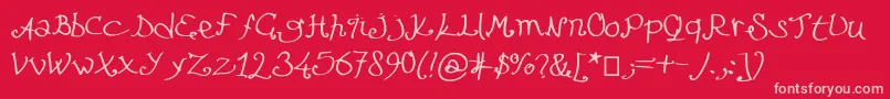 Lefuturattendra-Schriftart – Rosa Schriften auf rotem Hintergrund