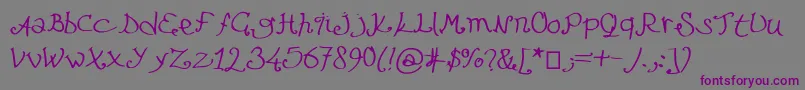 Шрифт Lefuturattendra – фиолетовые шрифты на сером фоне