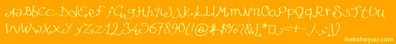 Lefuturattendra-fontti – keltaiset fontit oranssilla taustalla