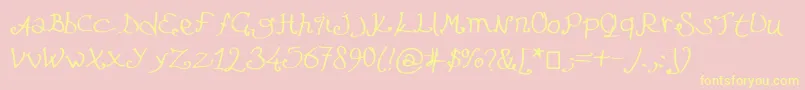 Lefuturattendra-fontti – keltaiset fontit vaaleanpunaisella taustalla