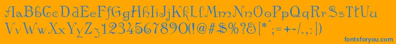 Kamelia Font – Blue Fonts on Orange Background