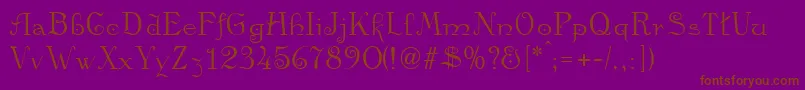 Kamelia-Schriftart – Braune Schriften auf violettem Hintergrund