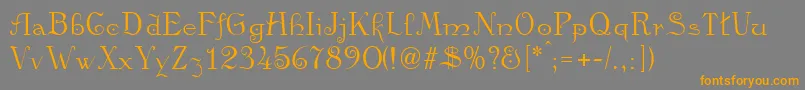 Kamelia-Schriftart – Orangefarbene Schriften auf grauem Hintergrund