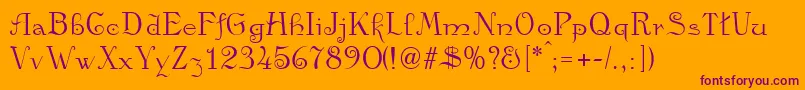 Kamelia Font – Purple Fonts on Orange Background