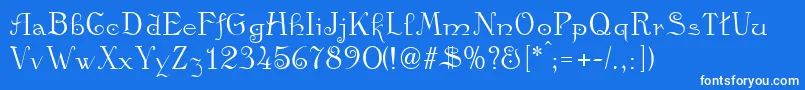 Kamelia Font – White Fonts on Blue Background