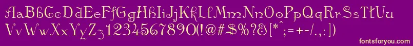 Kamelia Font – Yellow Fonts on Purple Background