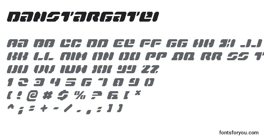 Fuente Danstargatei - alfabeto, números, caracteres especiales