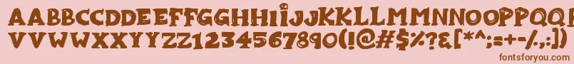 Zombiebites Font – Brown Fonts on Pink Background