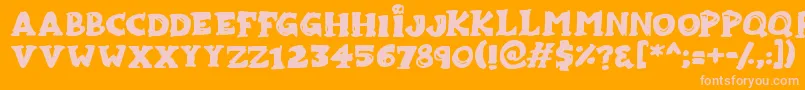 Zombiebites Font – Pink Fonts on Orange Background