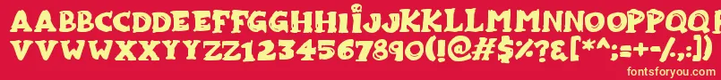 Zombiebites Font – Yellow Fonts on Red Background