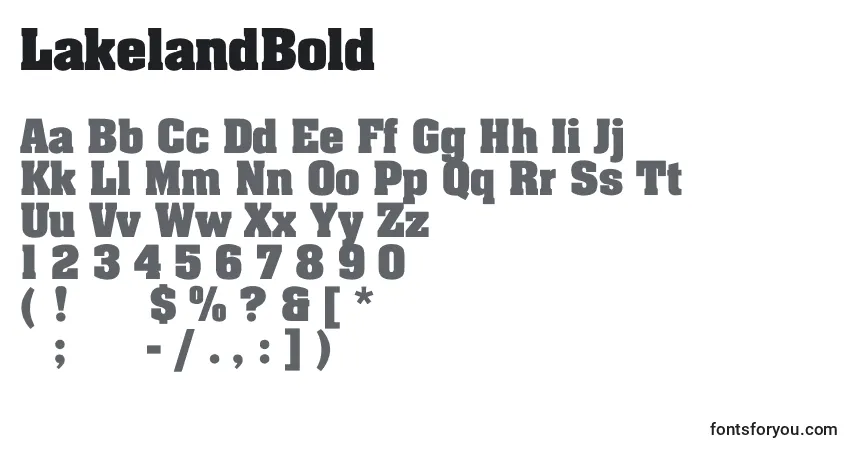 LakelandBoldフォント–アルファベット、数字、特殊文字