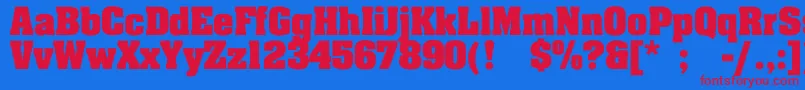 LakelandBold Font – Red Fonts on Blue Background