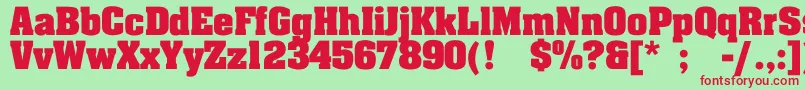 LakelandBold Font – Red Fonts on Green Background