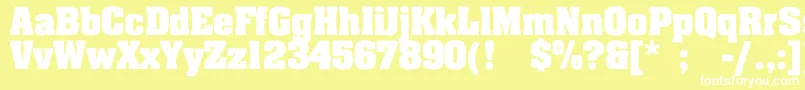 LakelandBold Font – White Fonts on Yellow Background