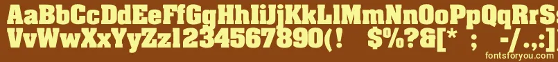 LakelandBold Font – Yellow Fonts on Brown Background