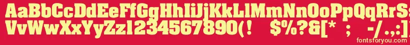 LakelandBold Font – Yellow Fonts on Red Background