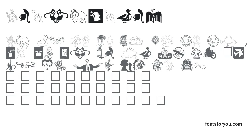 Fuente Animations - alfabeto, números, caracteres especiales
