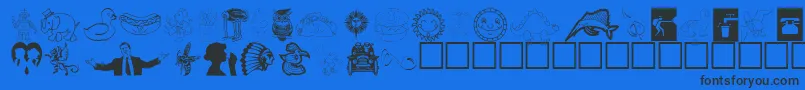 Animations Font – Black Fonts on Blue Background