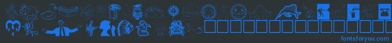 Animations Font – Blue Fonts on Black Background