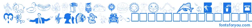 Animations Font – Blue Fonts on White Background