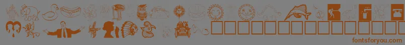 fuente Animations – Fuentes Marrones Sobre Fondo Gris