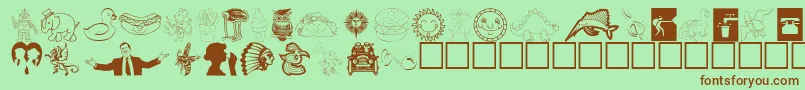 Animations Font – Brown Fonts on Green Background