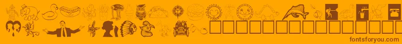 Animations Font – Brown Fonts on Orange Background