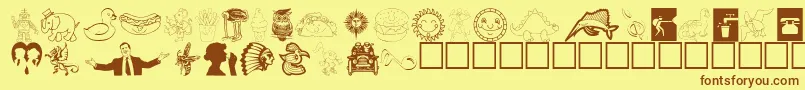 Animations Font – Brown Fonts on Yellow Background
