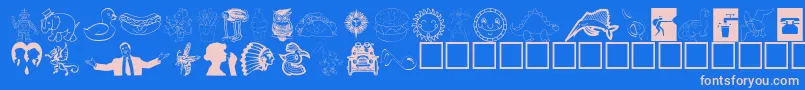Animations Font – Pink Fonts on Blue Background