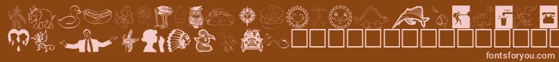 Animations Font – Pink Fonts on Brown Background
