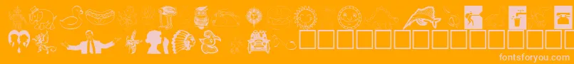 Animations Font – Pink Fonts on Orange Background