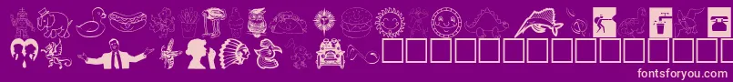 Police Animations – polices roses sur fond violet