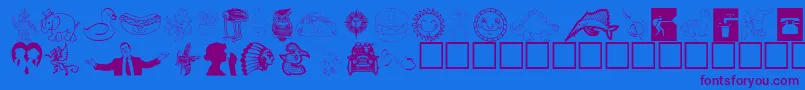 Animations Font – Purple Fonts on Blue Background