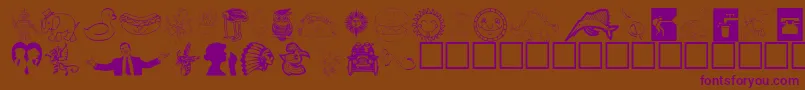 Шрифт Animations – фиолетовые шрифты на коричневом фоне