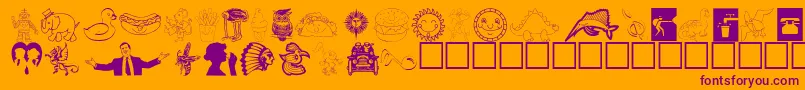 Animations Font – Purple Fonts on Orange Background
