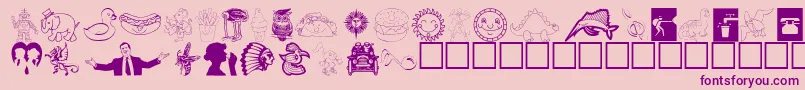 Animations Font – Purple Fonts on Pink Background