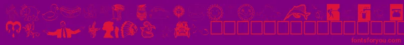 Czcionka Animations – czerwone czcionki na fioletowym tle