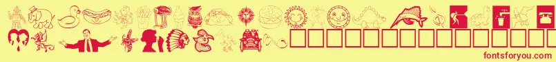 Animations Font – Red Fonts on Yellow Background