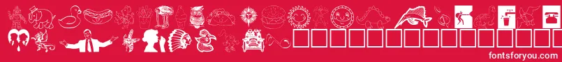 Animations Font – White Fonts on Red Background