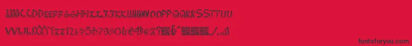 Comedyshow-Schriftart – Schwarze Schriften auf rotem Hintergrund