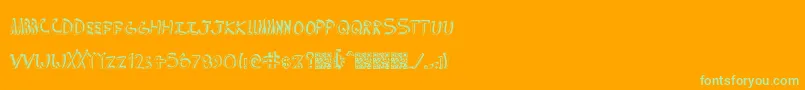 Comedyshow Font – Green Fonts on Orange Background