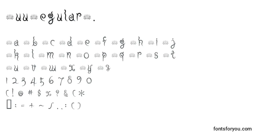 Czcionka FuuRegularE. – alfabet, cyfry, specjalne znaki
