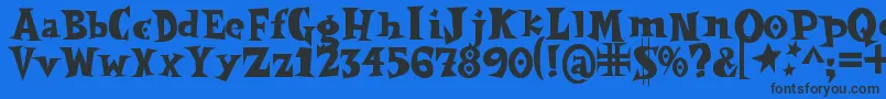 フォントSpookymagic – 黒い文字の青い背景