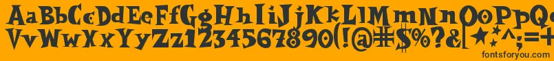 Spookymagic-Schriftart – Schwarze Schriften auf orangefarbenem Hintergrund