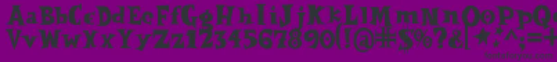 フォントSpookymagic – 紫の背景に黒い文字