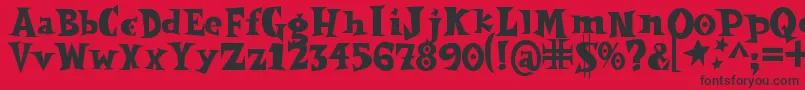 Spookymagic Font – Black Fonts on Red Background