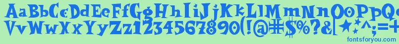 Spookymagic Font – Blue Fonts on Green Background